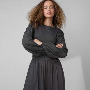 Lunya Organic Pima Crew Neck Long Sleeve XS meditative grey- sold out